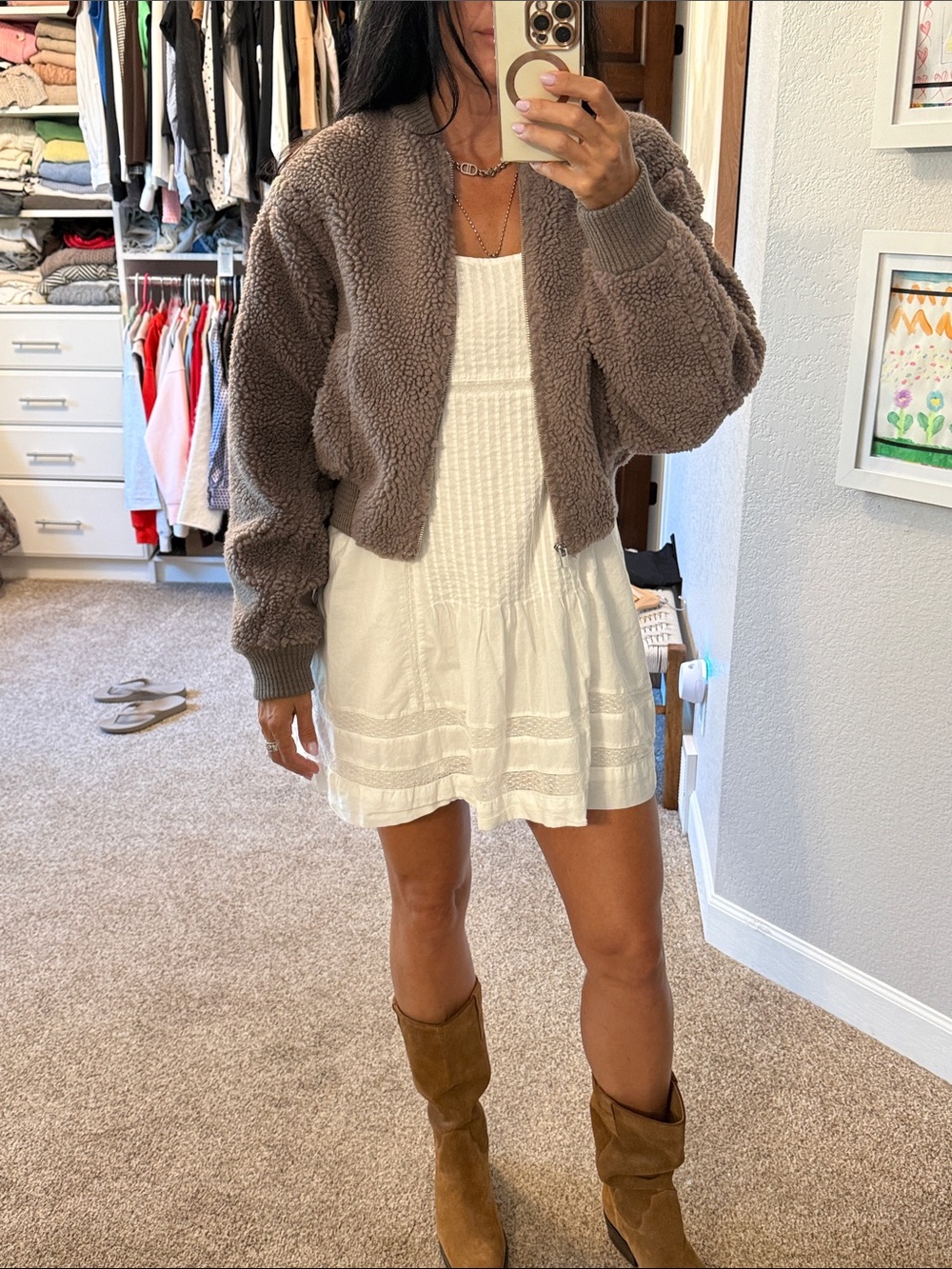 Express Taupe Teddy Jacket